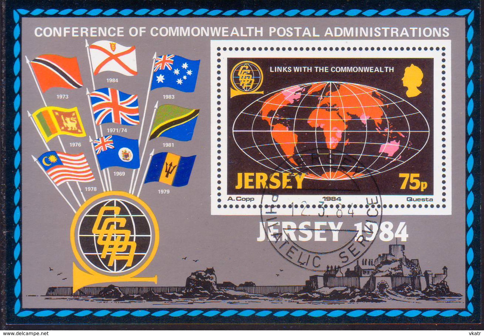 JERSEY 1984 SG #333 M/s Used Links With The Commonwealth - Jersey
