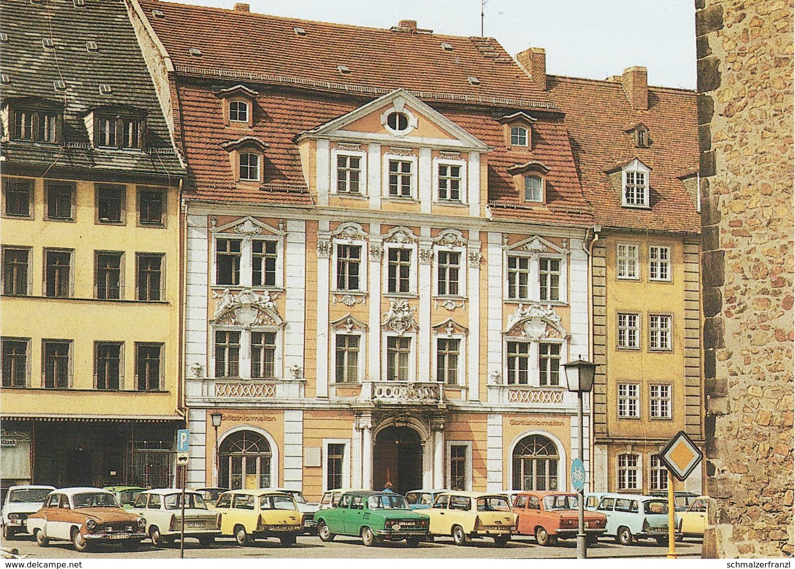 AK Görlitz Barockhaus Görlitzinformation Tourist Information Leninplatz Obermarkt 29 Trabant Wartburg Skoda Moskwitsch - Goerlitz