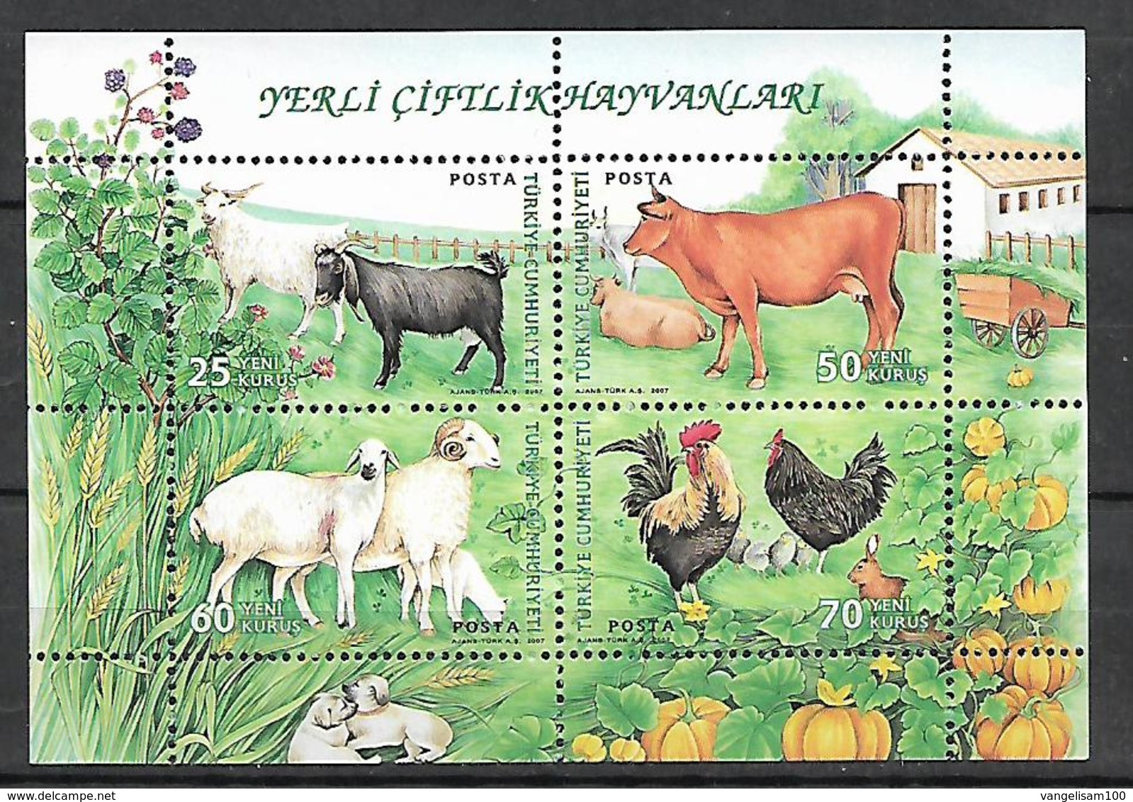 TURKEY 2007 Sc#3050 World Enviroment Day, Domestic Animals, Miniature Sheet MNH LUX - Unused Stamps