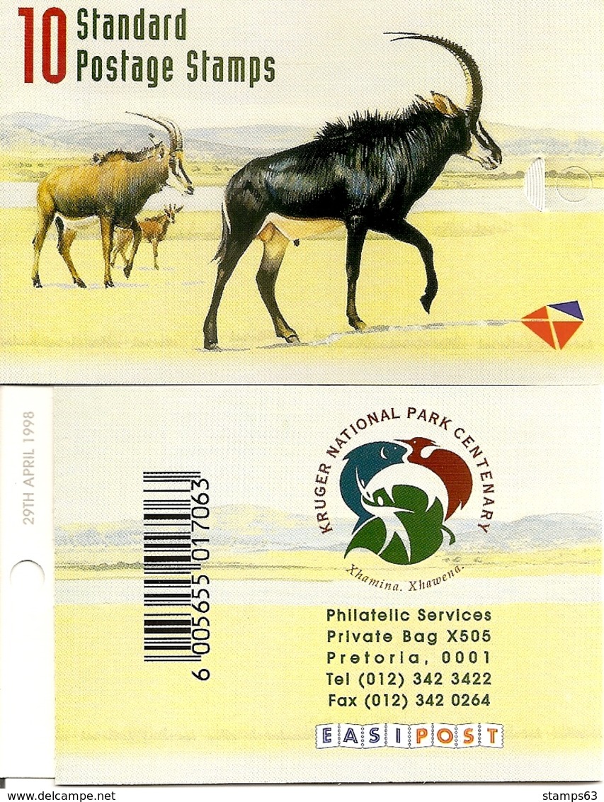 SOUTH AFRICA, 1998, Booklet 46,  Antelopes, 29 April - Booklets