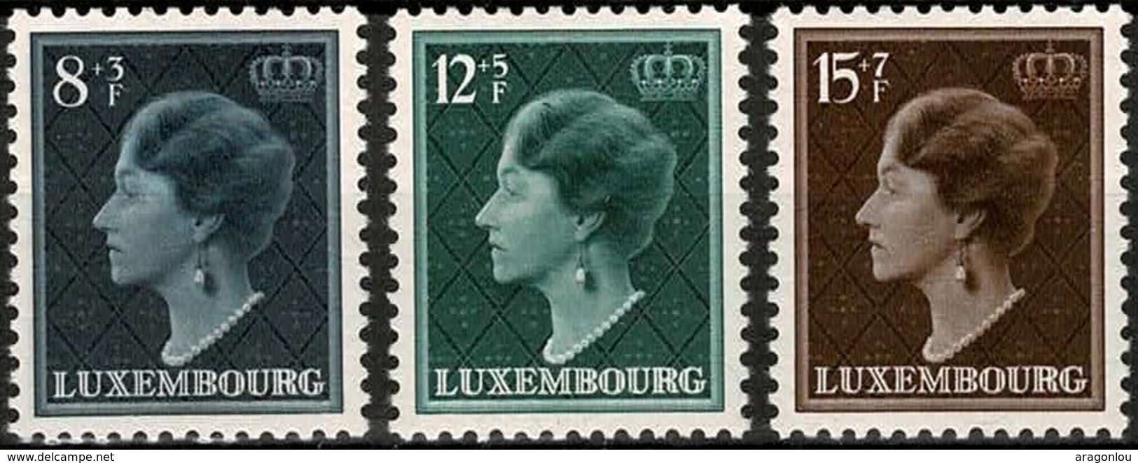 1949 Série GD Charlotte 3 Timbres Neuf Sans Charnière Michel 439-441  (2scans) - Unused Stamps