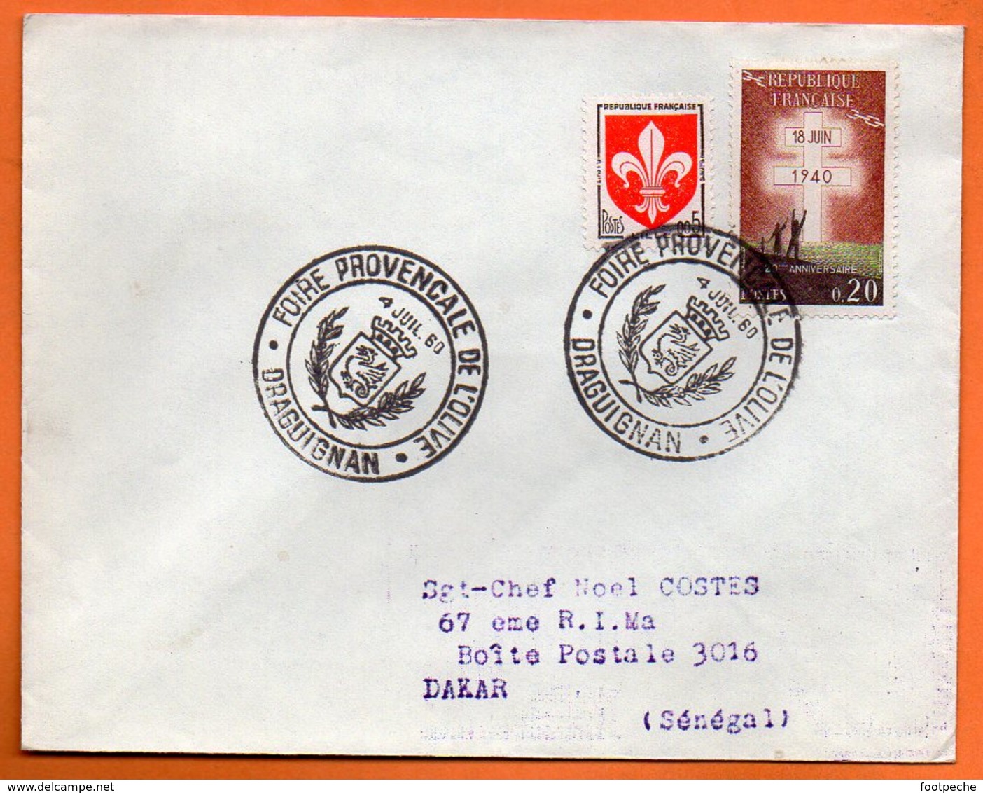 DRAGUIGNAN FOIRE PROVENCALEDE L'OLIVE 1960  Lettre Entière N° OO 289 - Commemorative Postmarks