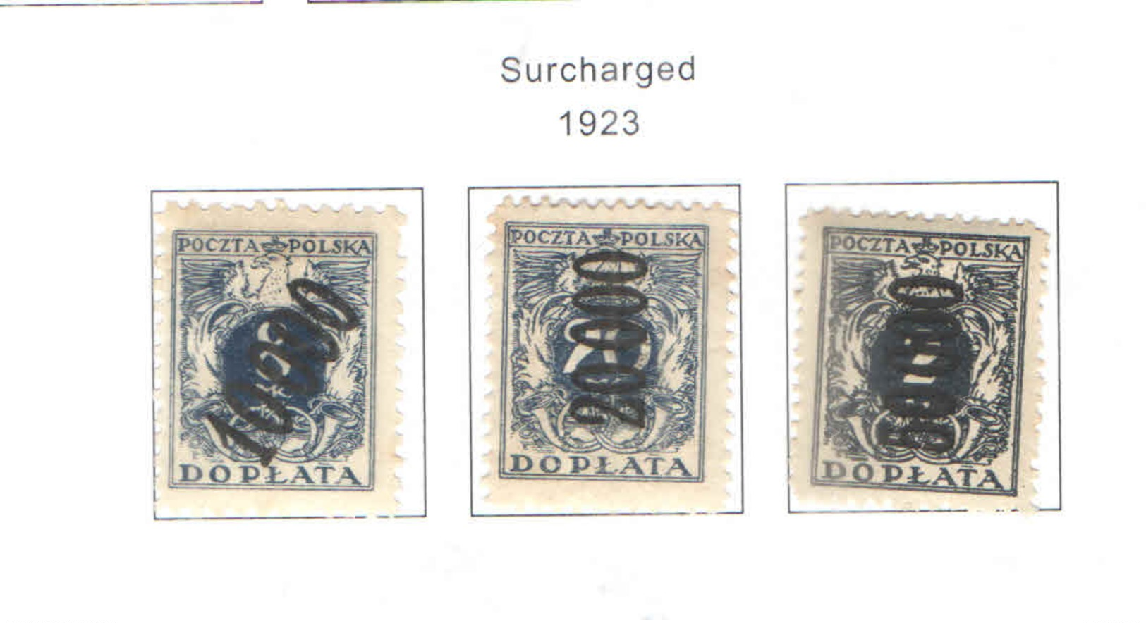 Polonia Postege Due 1923 Numerals Surch. .Scott.J 48/50 NEW See Scan On Scott.Page; - Officials