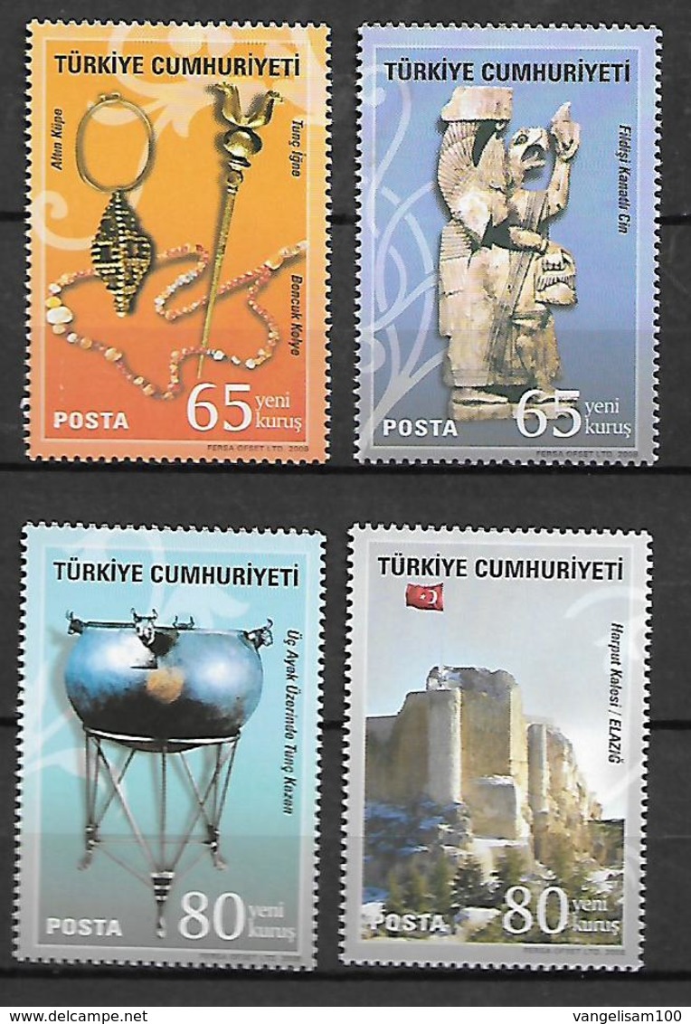 TURKEY 2008 Sc#3199-3202 Anatolian Civilization Complete Set MNH LUX - Ungebraucht