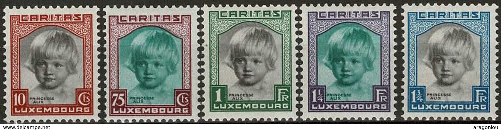 1931 Série Caritas 5 Timbres  Neuf Sans Charnière: Michel 240-244 (2scans) - Neufs