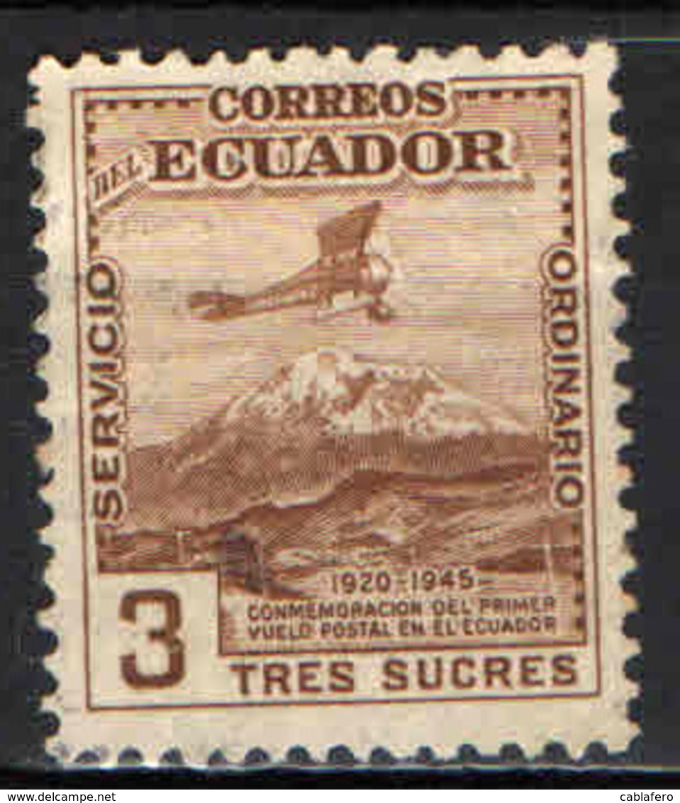 ECUADOR - 1948 - 25th Anniversary (in 1945) Of The First Postal Flight In Ecuador - USATO - Ecuador