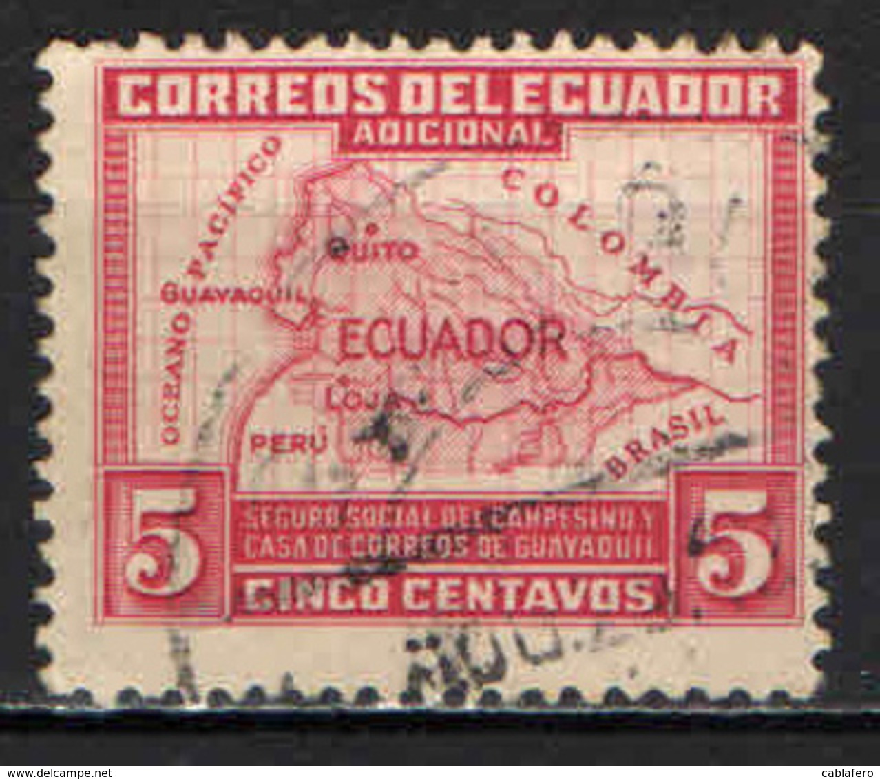 ECUADOR - 1938 - MAPPA DELL'ECUADOR - USATO - Ecuador