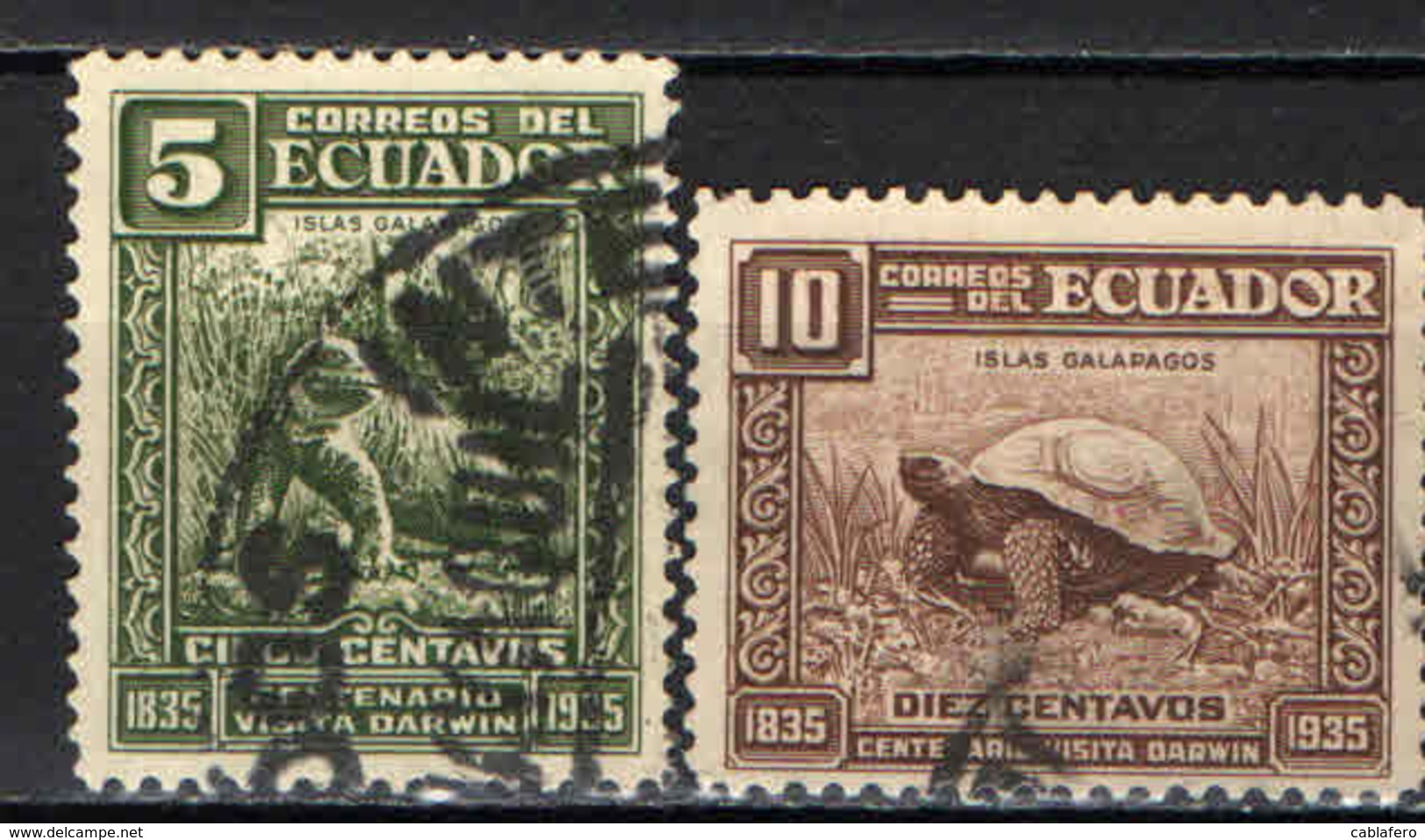 ECUADOR - 1936 - TARTARUGA DELLE GALAPAGOS - USATI - Ecuador