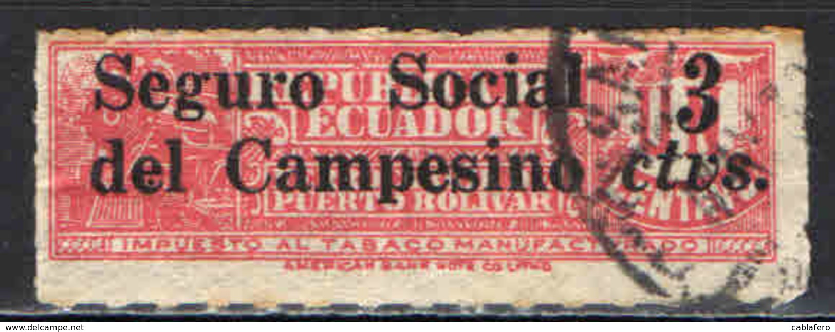 ECUADOR - 1936 - SEGURO SOCIAL DEL CAMPESINO - USATO - Ecuador