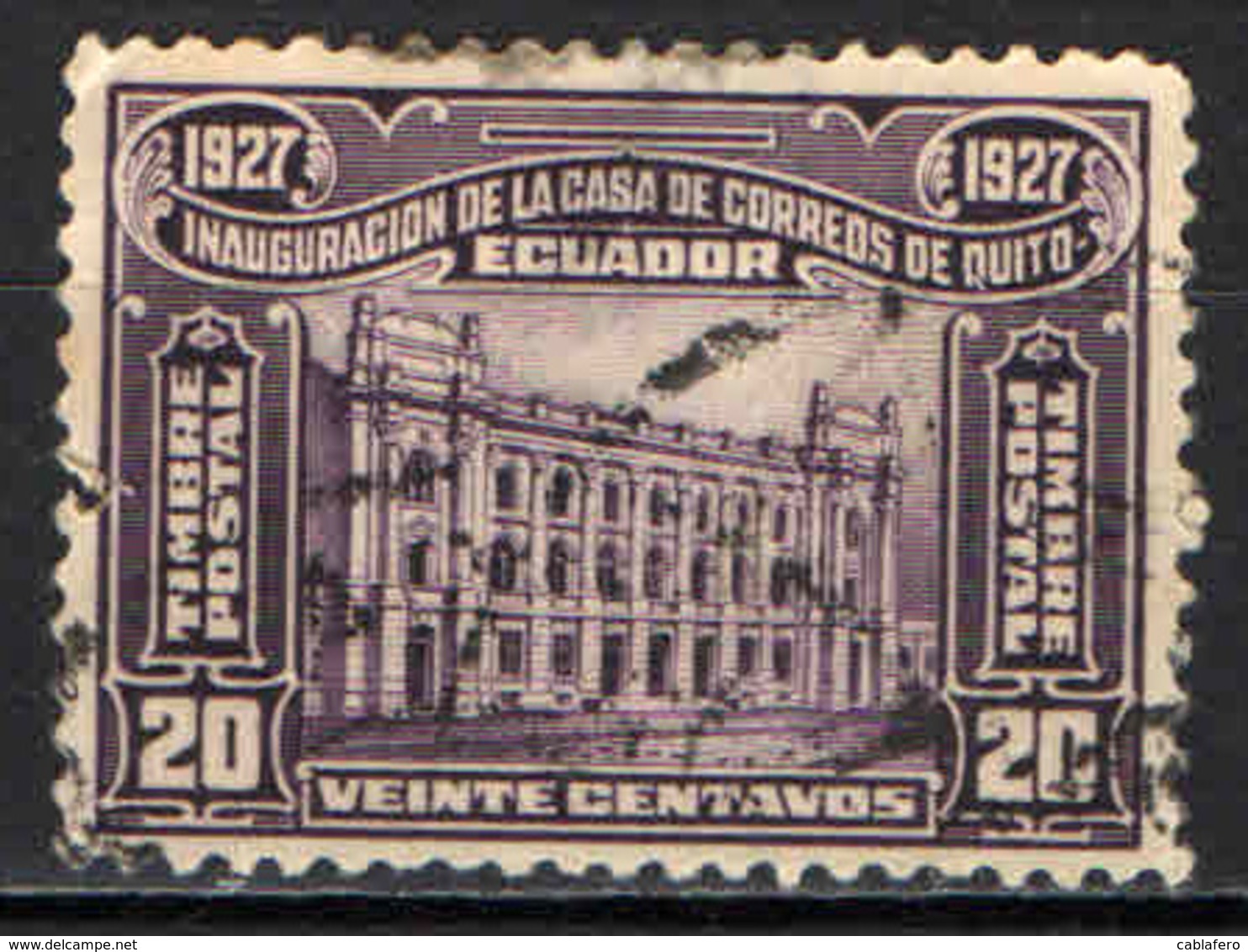 ECUADOR - 1927 - PALAZZO DELLE POSTE A QUITO - USATO - Ecuador