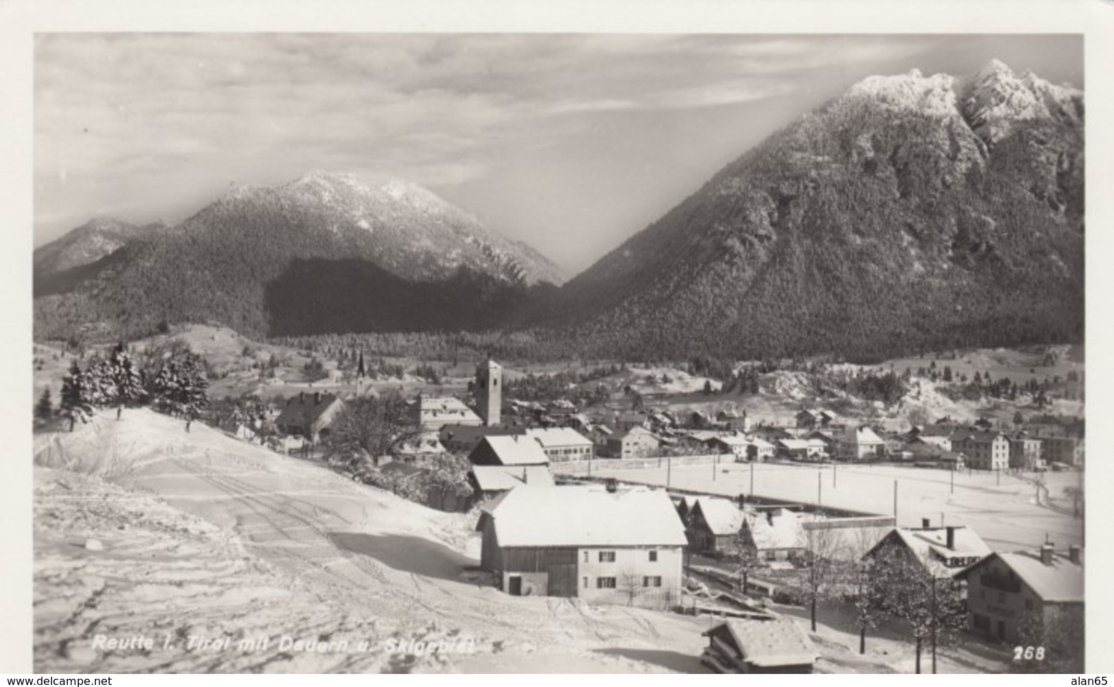 Reutte (Tirol) Austria, View Of Town In Snow, C1930s/50s Vintage Real Photo Postcard - Reutte