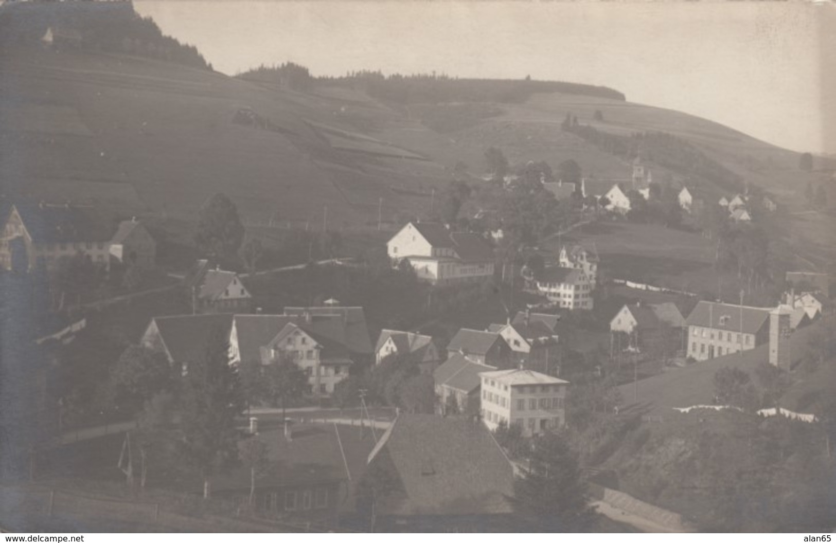 Unknown Town On Hillside, Possibly Austria(?), C1900s/10s Vintage Real Photo Postcard - Andere & Zonder Classificatie