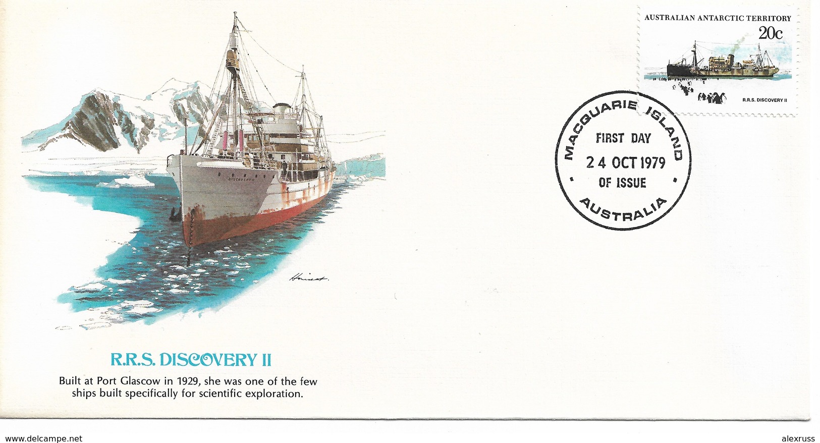 Australia Antarctic Territory Cachet FDC 1979 Ships, R.R.S. Discovery II ,VF ! - Barche