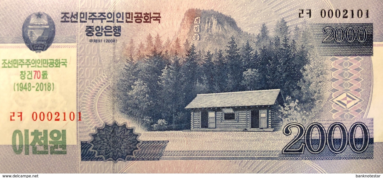 North Korea 2.000 Won, P-NEW (2018) - 70 Years DPRK Commemorative Note - (UNC) - Korea (Nord-)