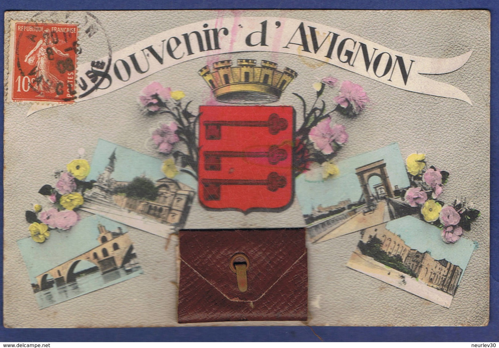 CPA VAUCLUSE (84) - SOUVENIR D'AVIGNON - CARTE A SYSTEME DE 10 MINI-VUES - Avignon