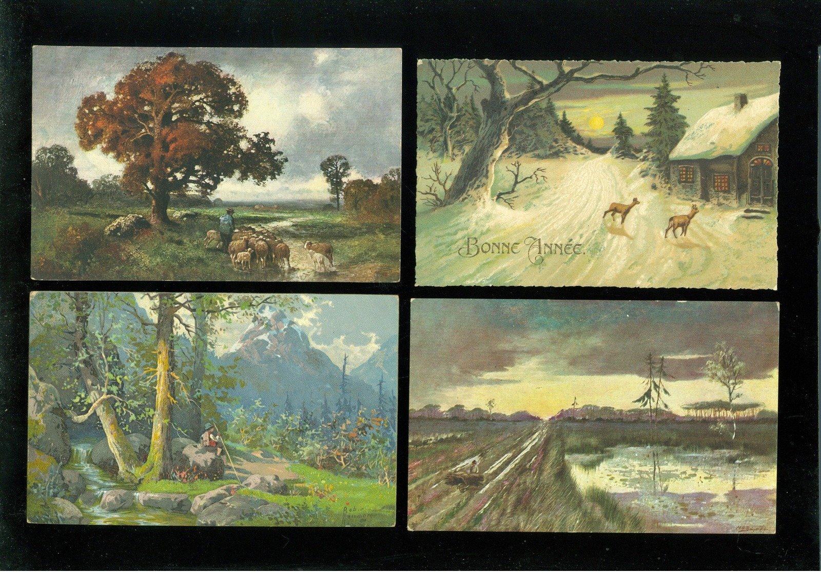 Beau lot de 60 cartes postales de fantaisie paysages paysage Mooi lot van 60 postkaarten fantasie landschappen landschap