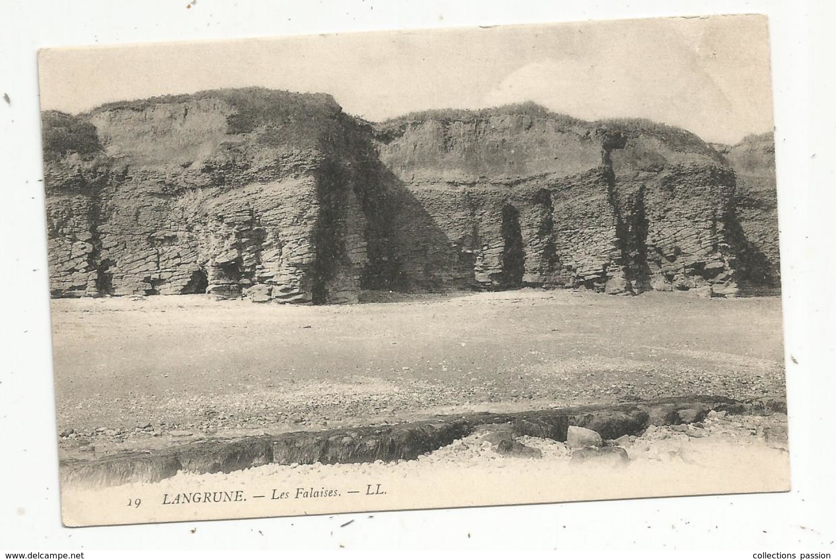 Cp, 14, LANGRUNE , Les Falaises ,voyagée 1906 , Ed. LL N° 19 - Sonstige & Ohne Zuordnung