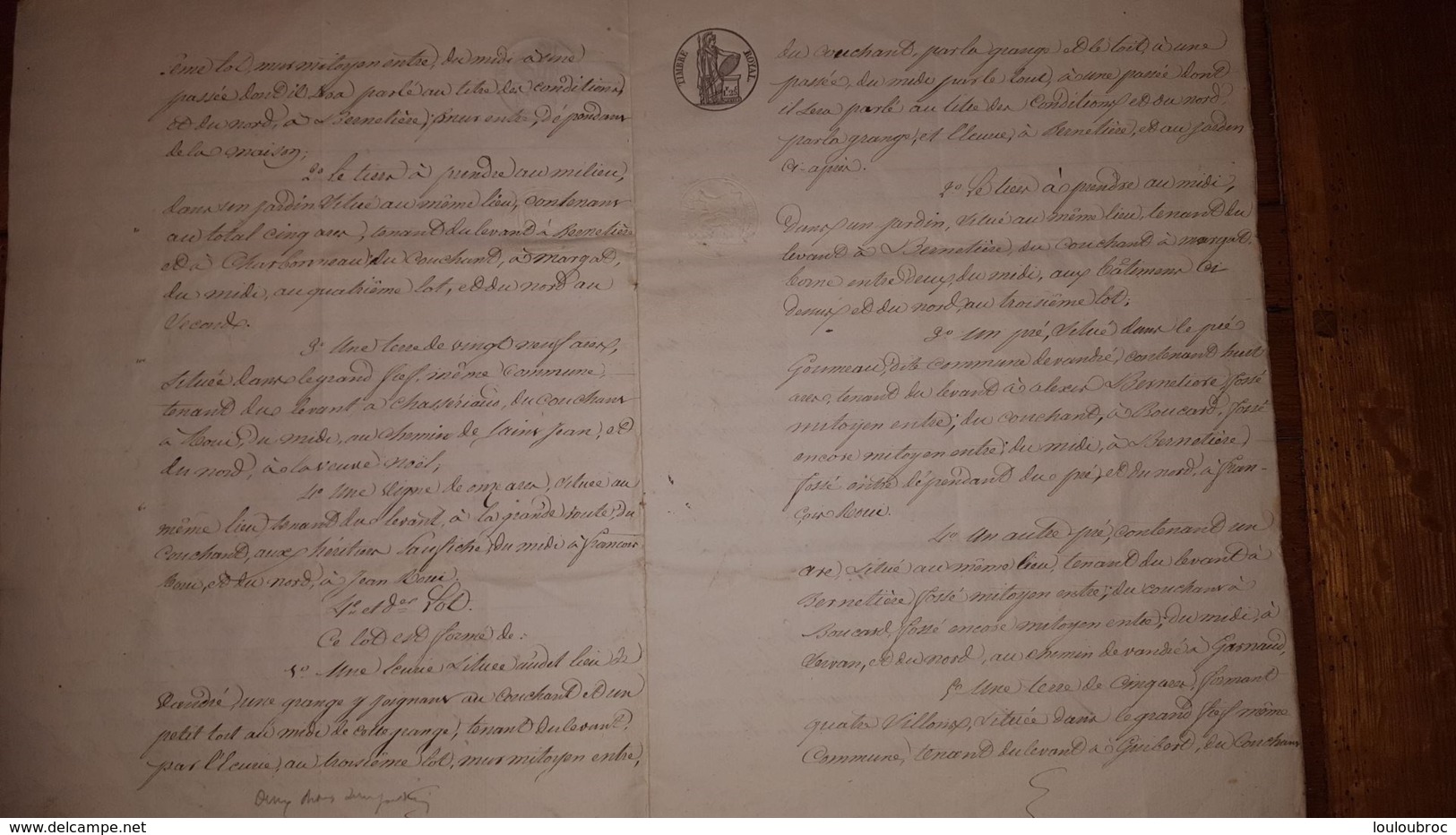 ACTE NOTARIE 1845 LOUIS PHILIPPE ROI DES FRANCAIS TIMBRE ROYAL  DONATION PARTAGE - Historical Documents
