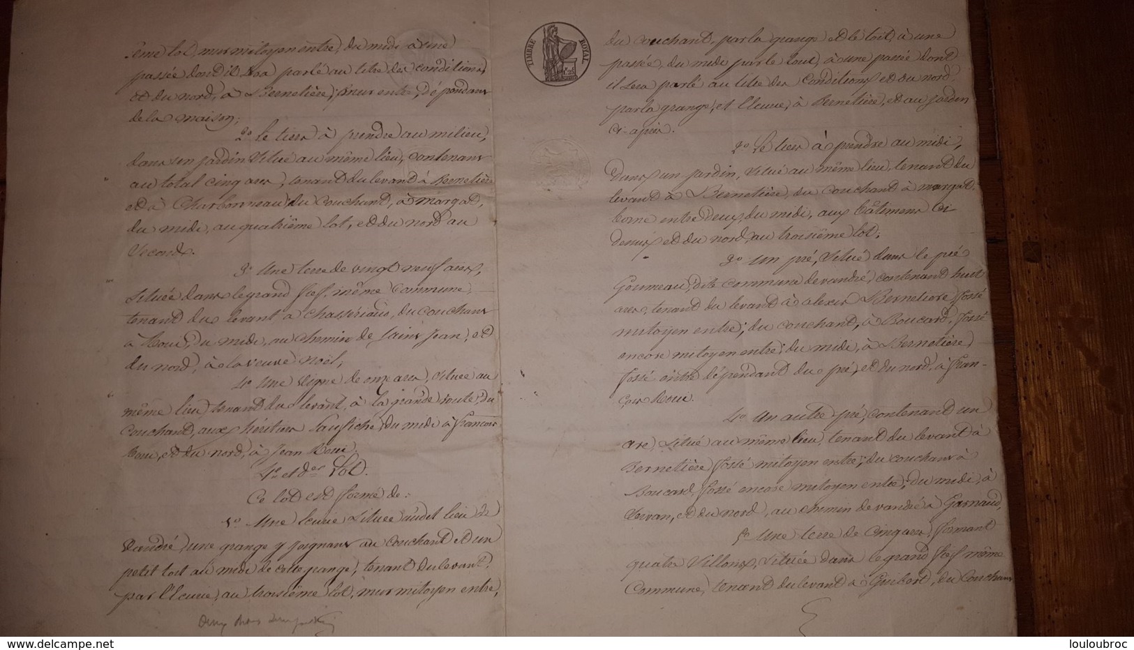 ACTE NOTARIE 1845 LOUIS PHILIPPE ROI DES FRANCAIS TIMBRE ROYAL  DONATION PARTAGE - Historische Documenten