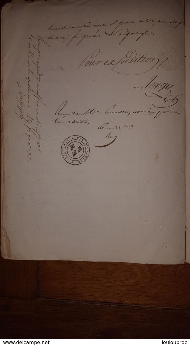 ACTE TRIBUNAL CIVIL 1819 - Historische Documenten
