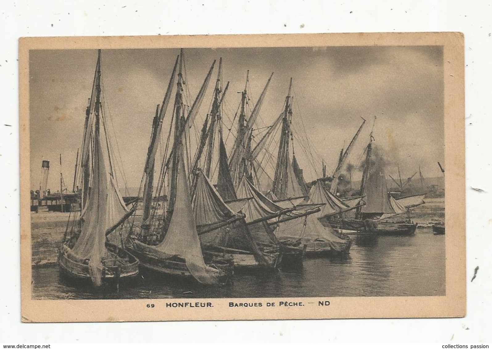 Cp, Bateaux De Pêche , 14 ,HONFLEUR , Barques De Pêche , Voyagée 1939 - Pêche