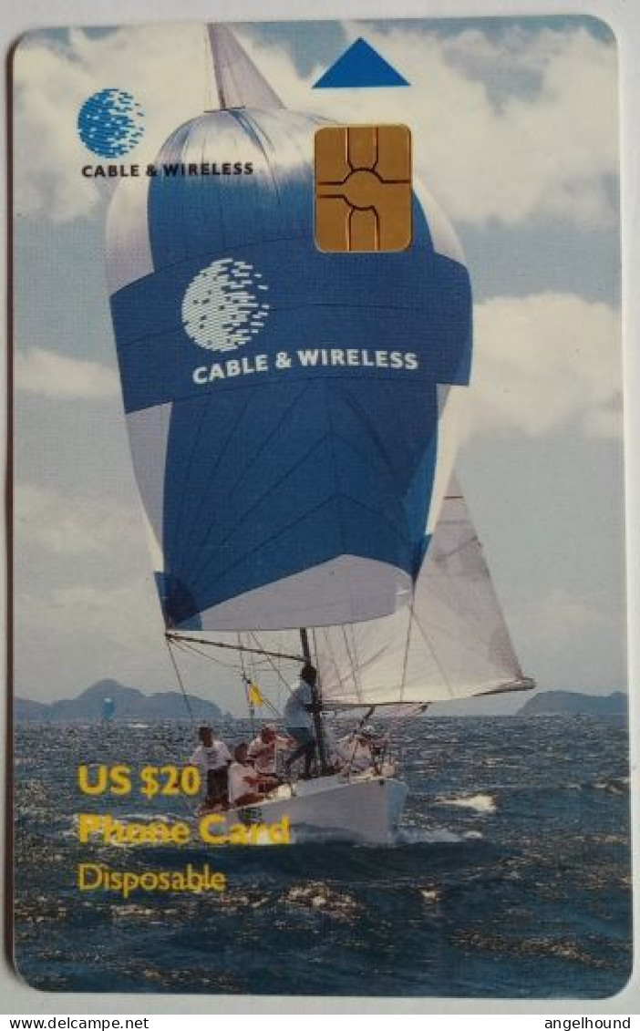 BVI Cable And Wireless US$20  " Sailing Ship ( Chip On Front ) " - Islas Virgenes