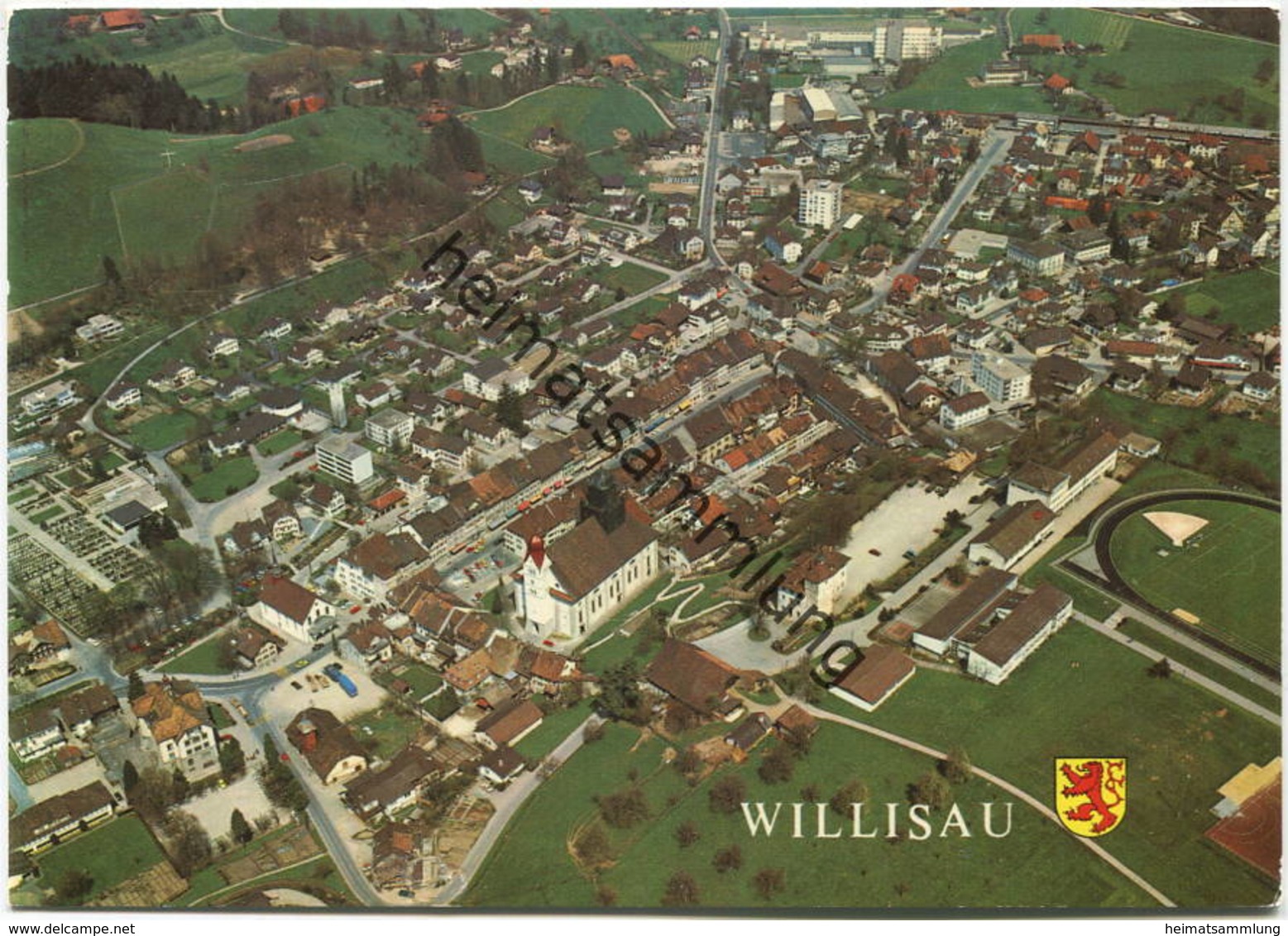 Willisau - Luftaufnahme - AK Grossformat Gel. 1977 - Willisau