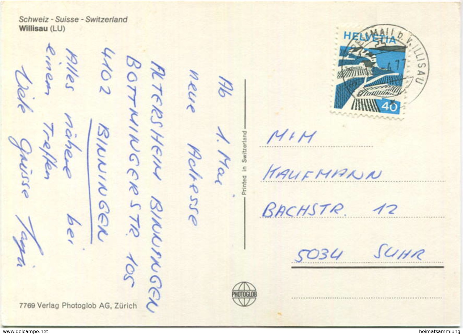 Willisau - Luftaufnahme - AK Grossformat Gel. 1977 - Willisau