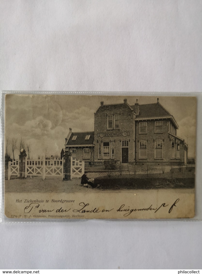 Noordgouwe (Zld.) Ziekenhuis Te Noordgrouwe // Gelopen 1903 Met KR Noordgouwe // Zeldzaam - Other & Unclassified