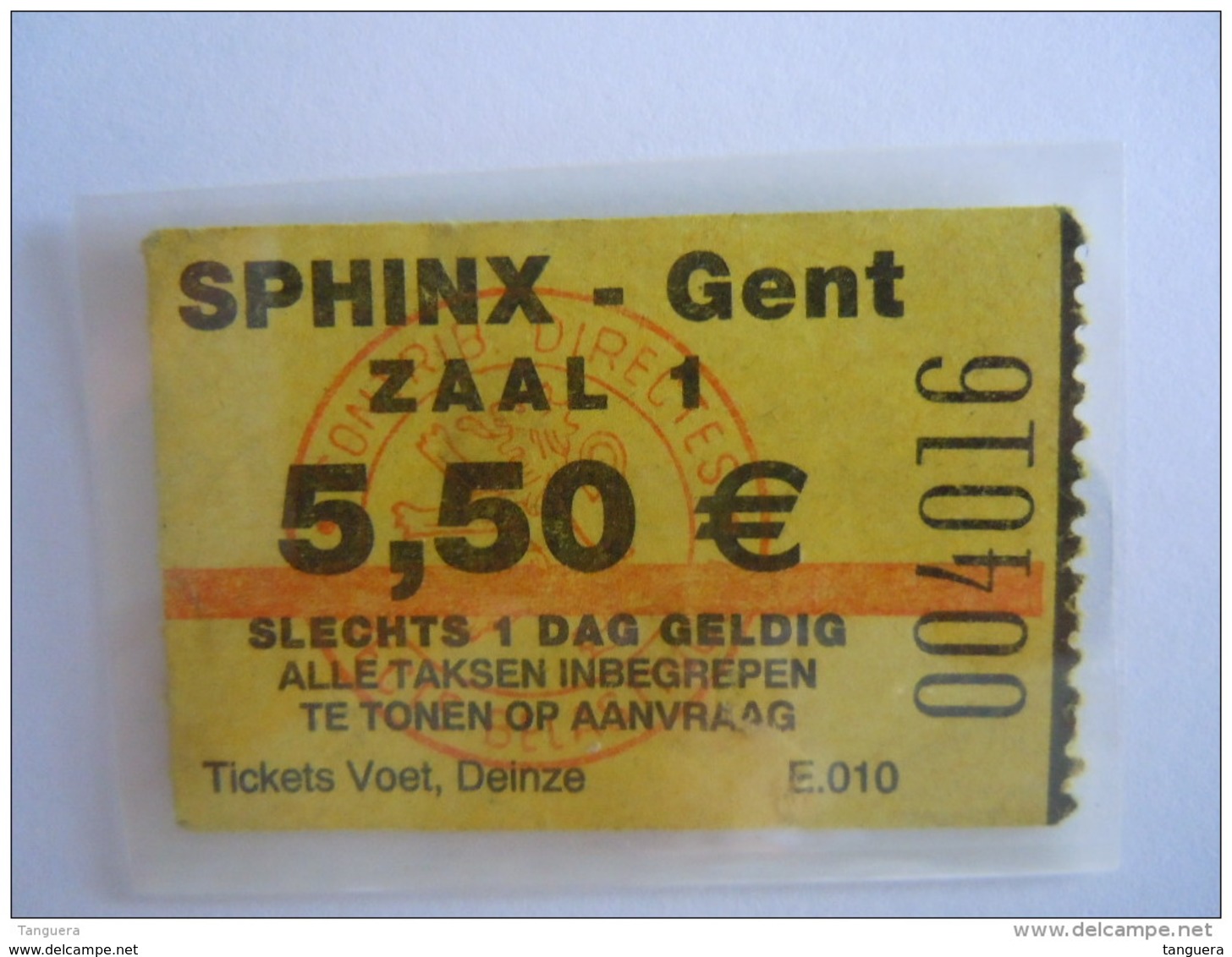 Ticket Gent Gand Cinema SPHINX - Tickets D'entrée