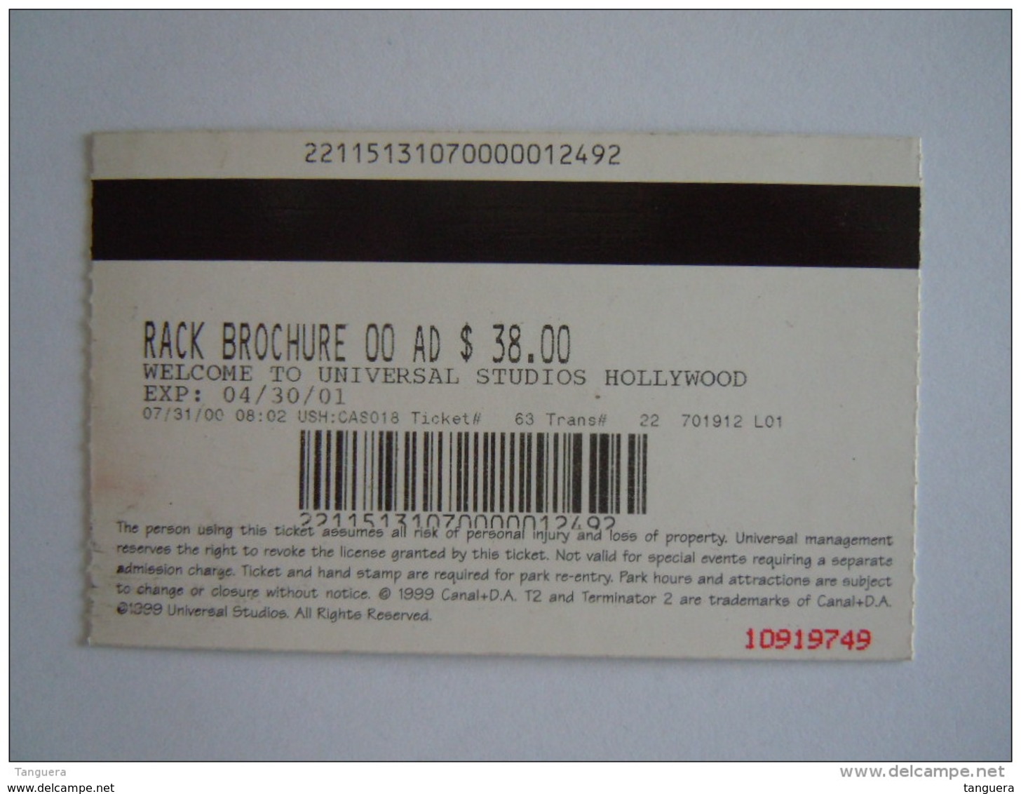 Ticket Universal Studios Hollywood 2000 - Biglietti D'ingresso