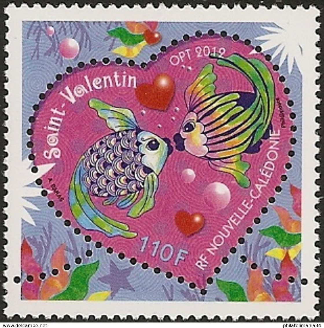 Nouvelle-Calédonie 2012 - Saint-Valentin - Unused Stamps