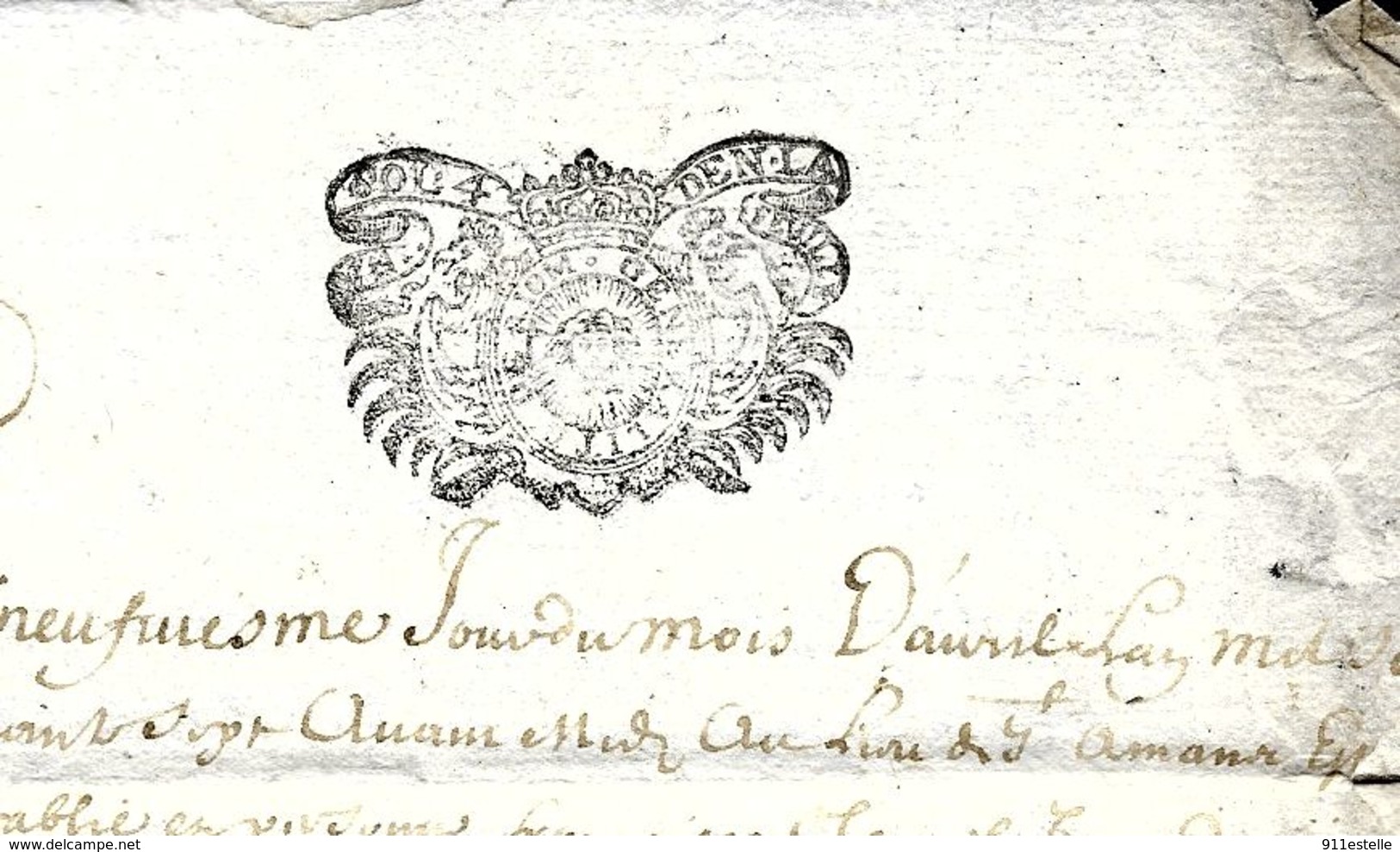 Cachets Generalité ACTE 19 AVRIL 1697  ,  PAPIER  AVEC  PHILIGRAMME - Manuscrits