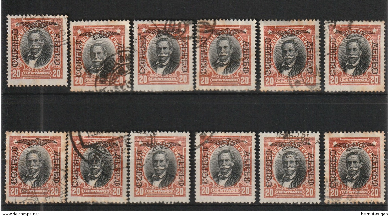 MiNr. 163 Chile /    1928/1932. Kursierende Freimarken Mit Aufdruck In Schwarz, Rot Oder Blau, Sehr Dünnes Bis Dickes Pa - Cile