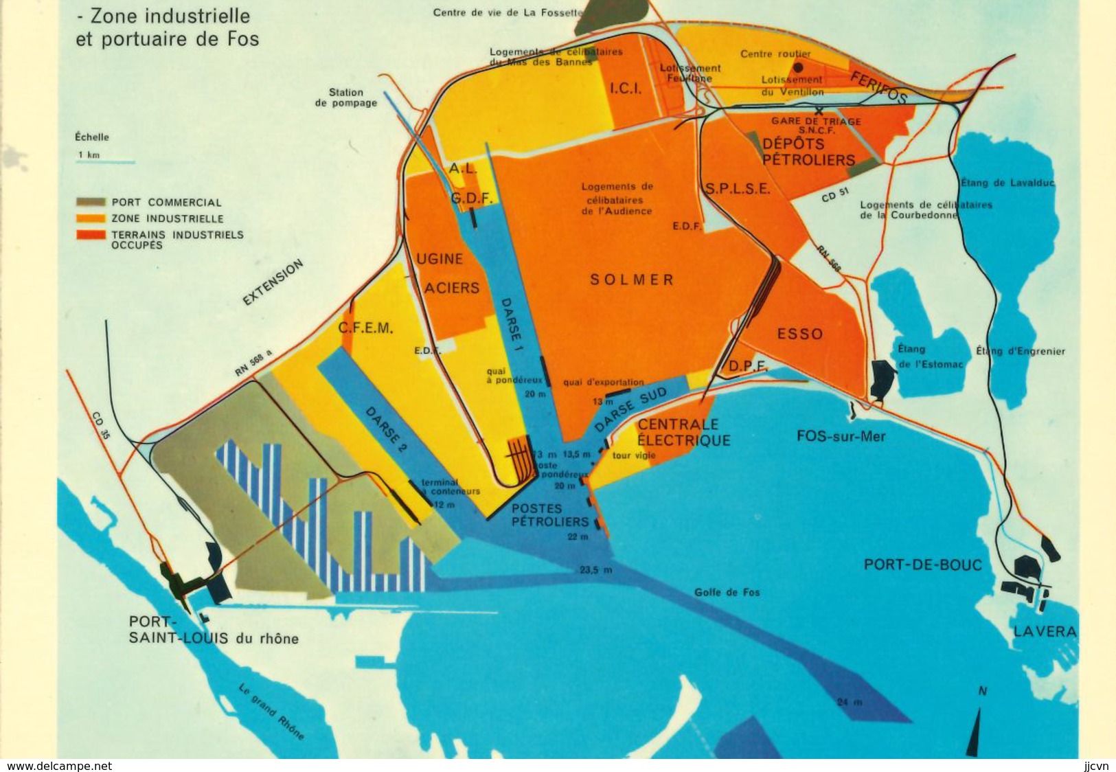 13 - Fos Sur Mer - (CPSM) Lot De 2 Cartes  (Plan Zone Industrielle Et Portuaire) - Autres & Non Classés