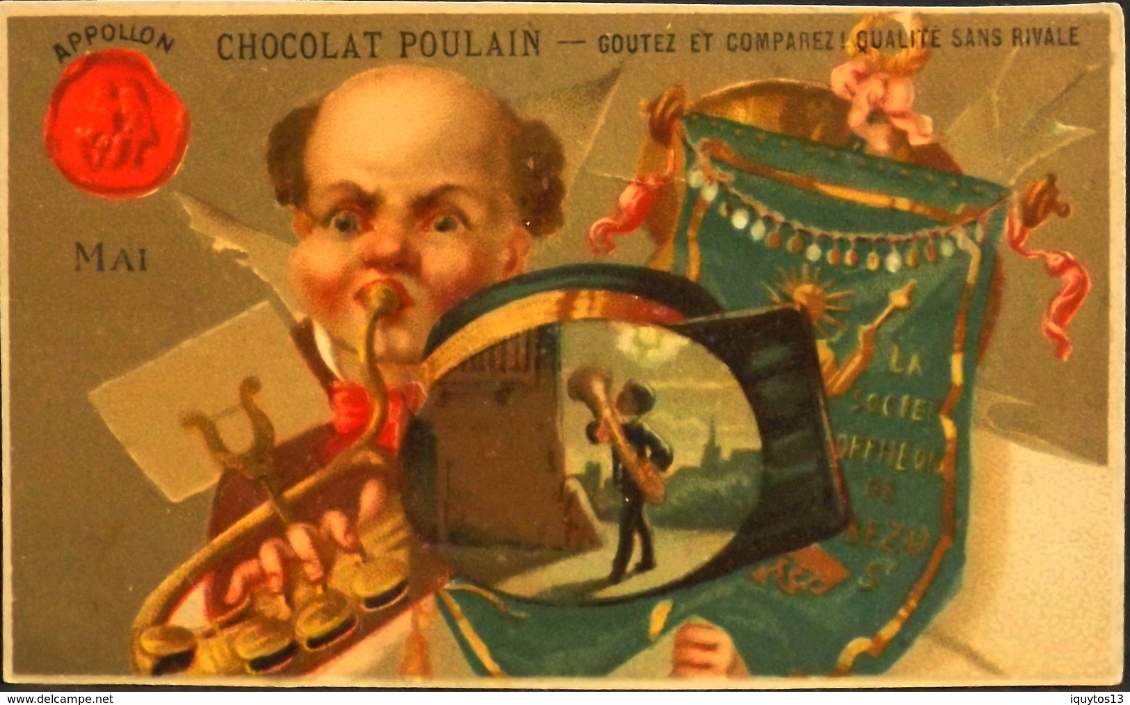 Chromo & Image - Chromo. Dorée - CHOCOLAT POULAIN - Les Mois De L'Année - Mai - En TB. Et - Poulain