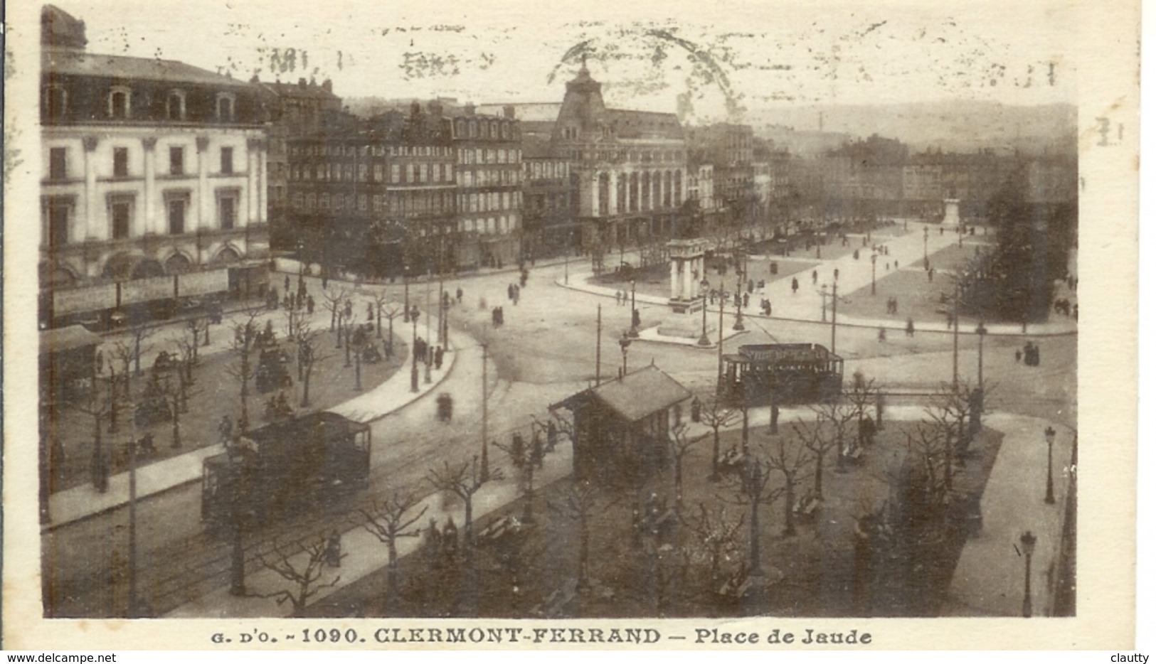 Cpa 63 Clermont-Ferrand , Tramway Place De Jaude , Voyagée 1939 * Sergent EM 21 B.I 146° RIF - Clermont Ferrand