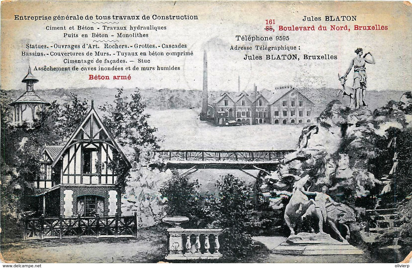 Bruxelles - Entreprise Générale De Tous Travaux De Construction JULES BLATON Boulevard Du Nord - Petits Métiers