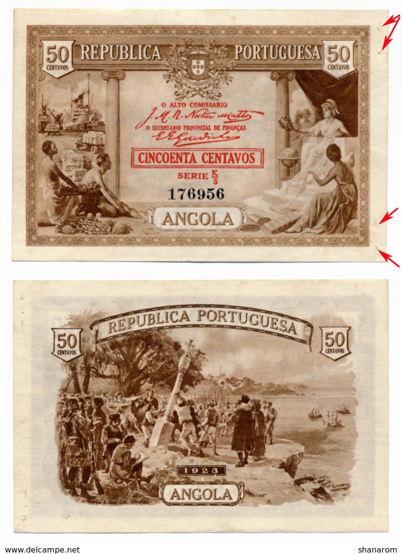 1923 // REPUBLICA PORTUGUESA // ANGOLA // 50 Centavos // SPL // AU - Angola