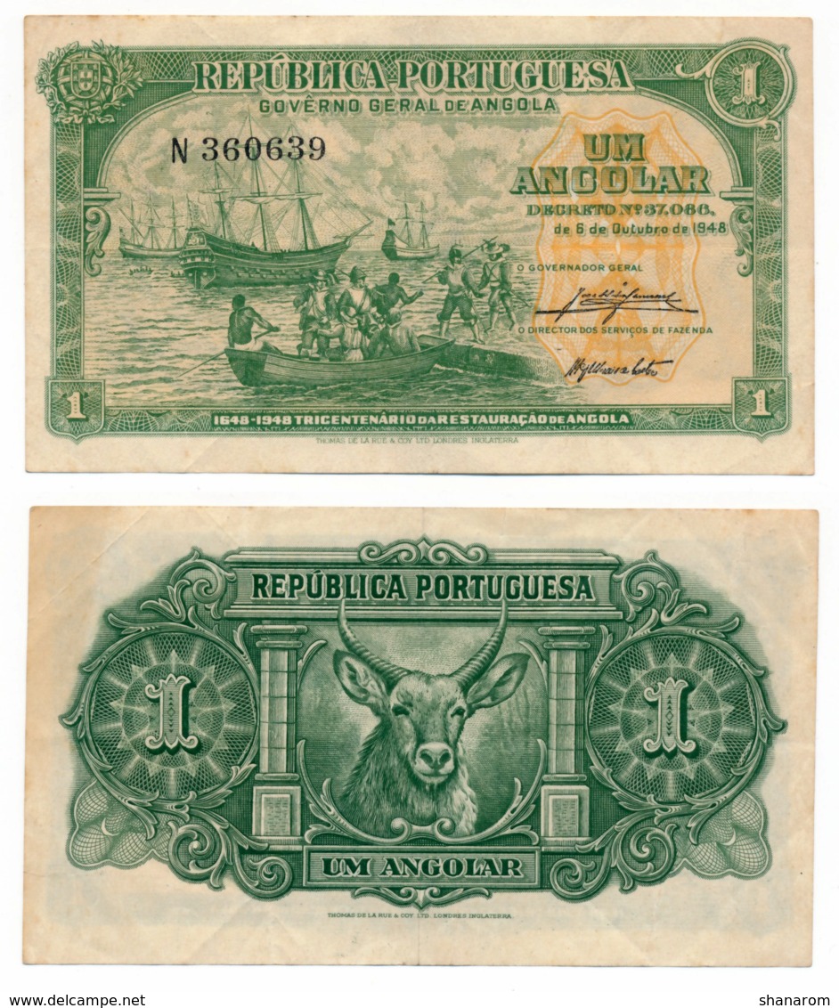 1948 // REPUBLICA PORTUGUESA // ANGOLA // 1 Angolar // TTB // VF - Angola