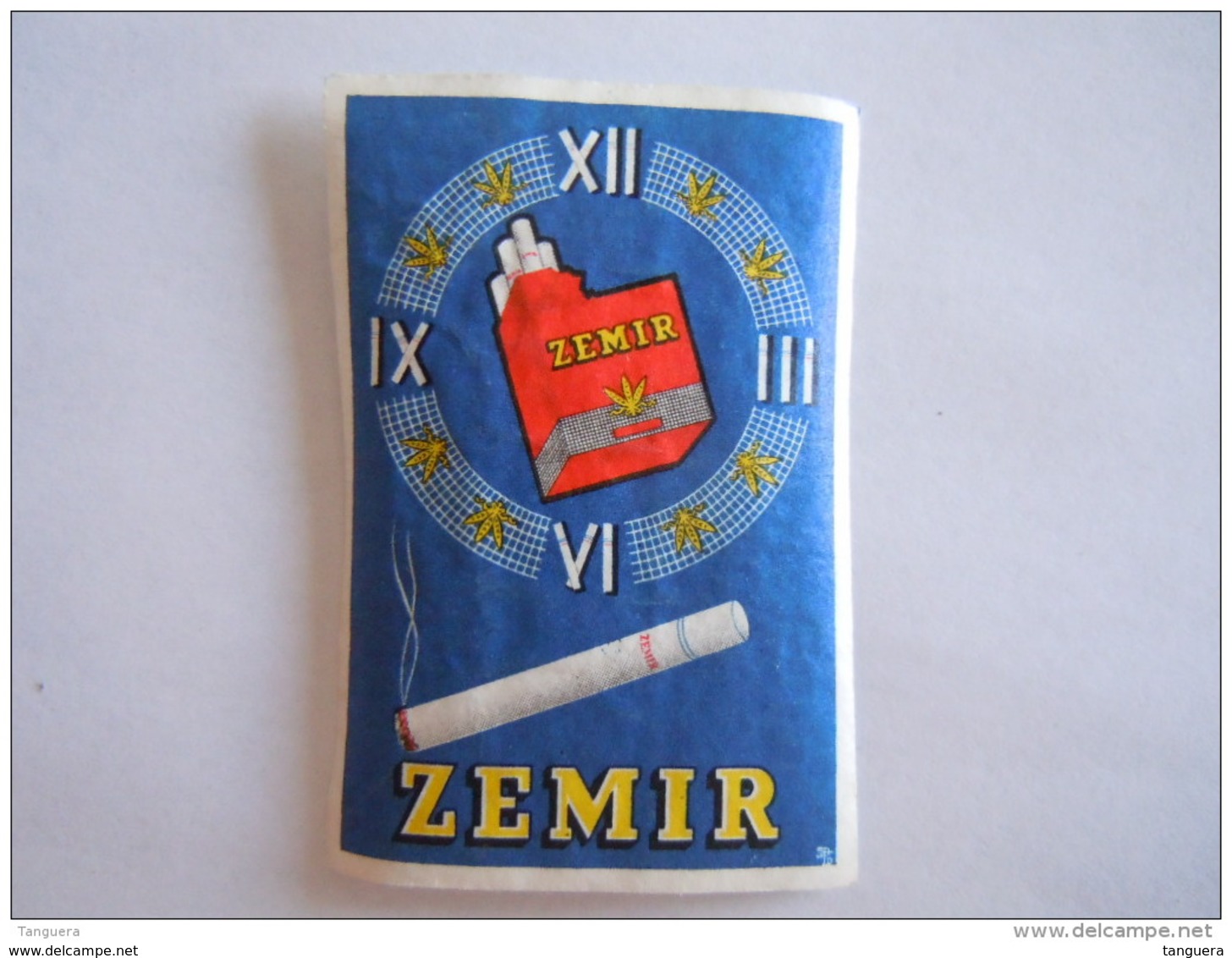 Matchbox Label Etiket ZEMIR Cigaret Sigaretten Cigarettes Horloge - Boites D'allumettes - Etiquettes