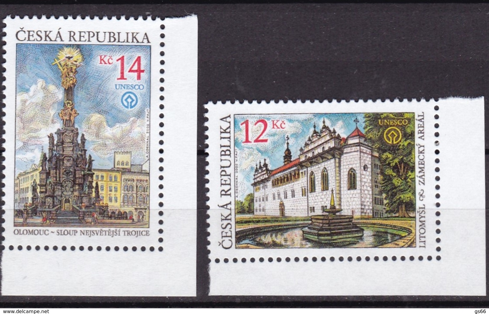 2002, Tschechische Republik, Ceska, 332/33, UNESCO-Welterbe  MNH ** - Ungebraucht