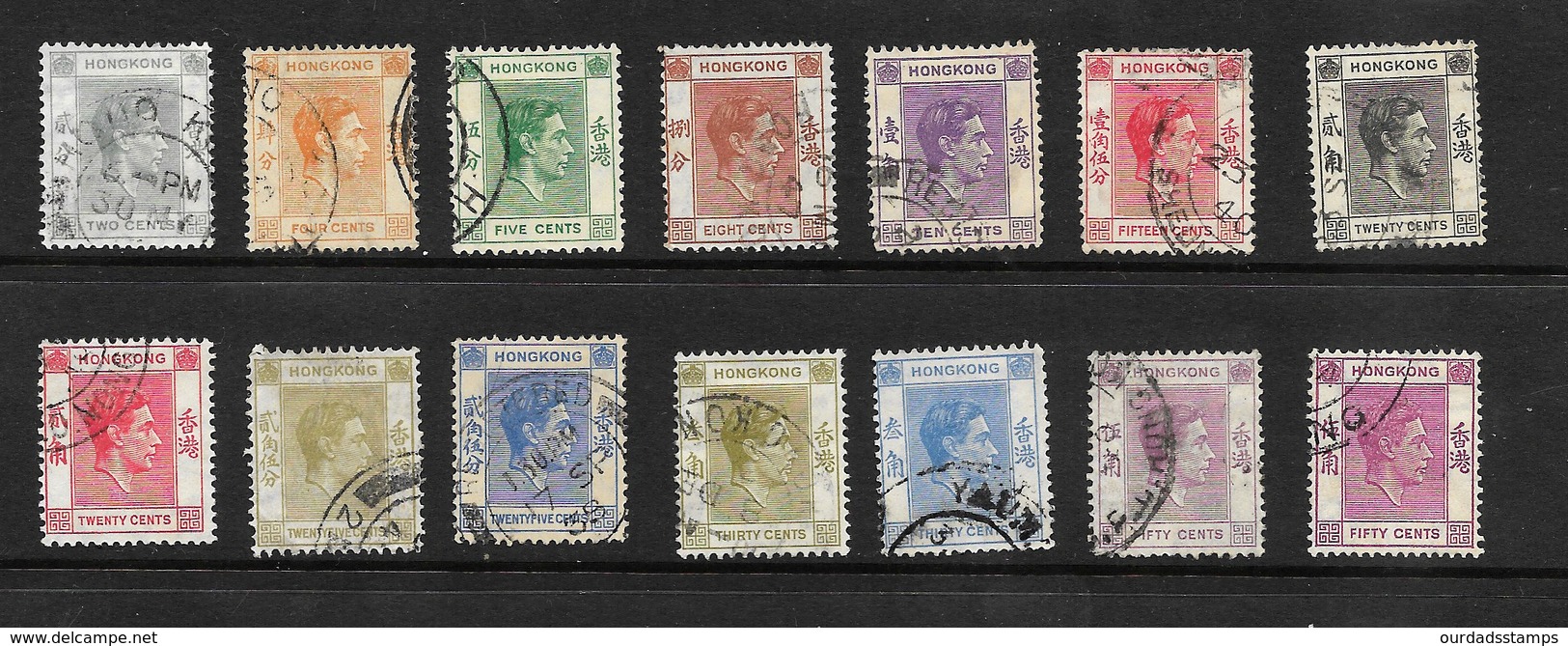 Hong Kong 1938 KGVI Definitives, Most Stamps To $10 (6692) - Used Stamps