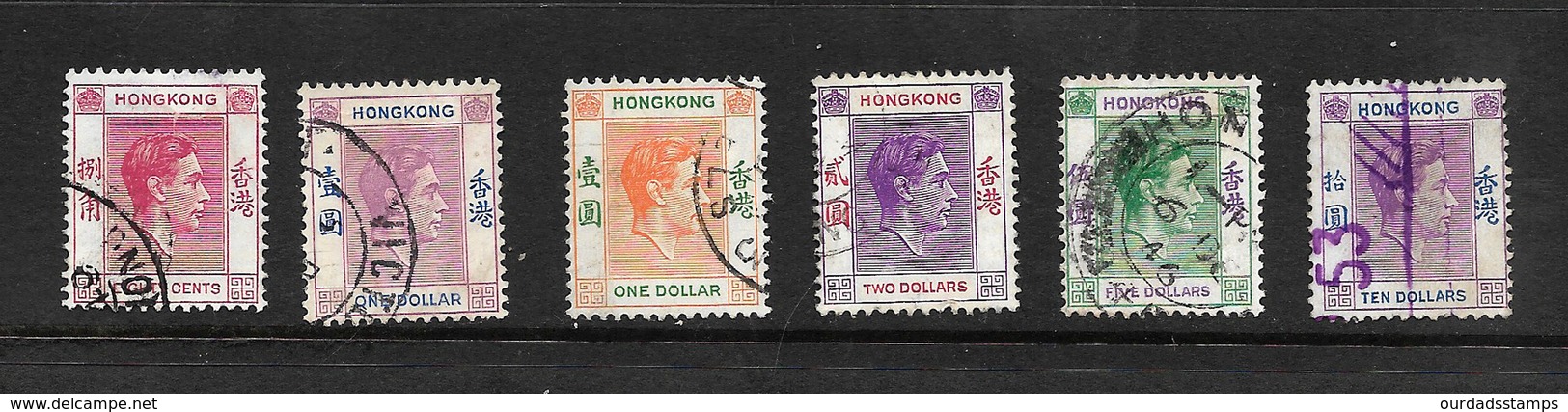 Hong Kong 1938 KGVI Definitives, Most Stamps To $10 (6692) - Used Stamps