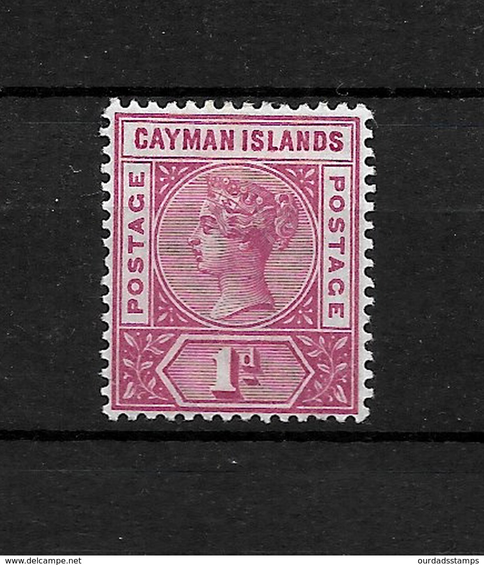 Cayman Islands 1900 QV 1d Carmine, SG2 MM (6777) - Cayman Islands