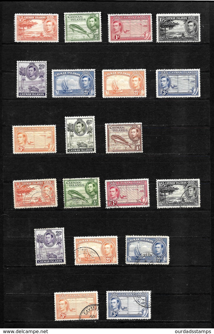 Cayman Islands 1938 KGVI Pictorials MM And Used To 1/- (6782) - Cayman Islands