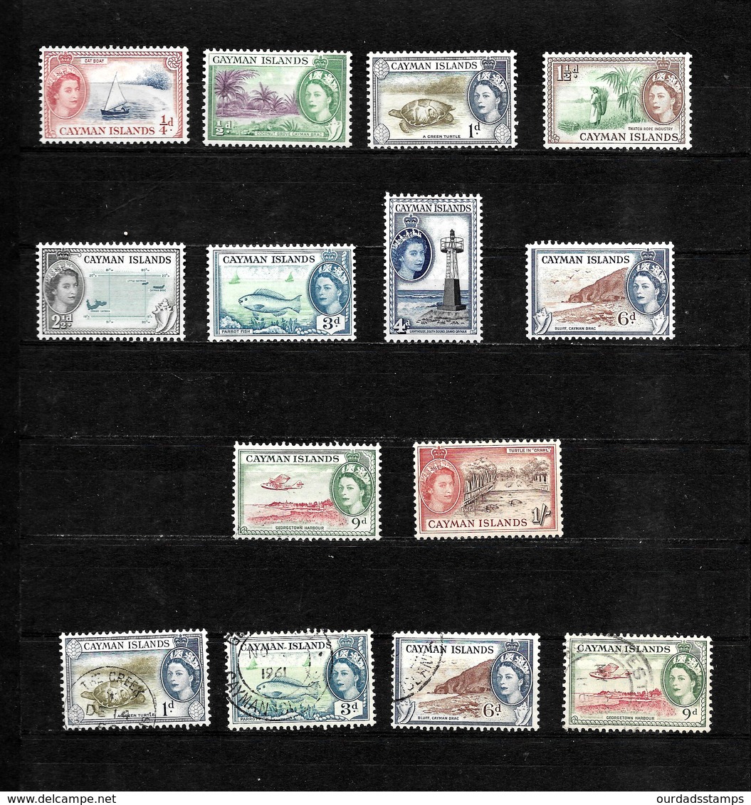 Cayman Islands 1953 QEII Pictorials MM And Used To 1/- (6784) - Cayman Islands