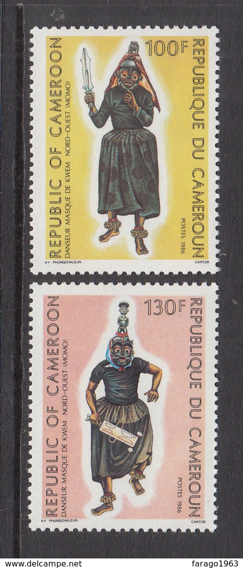 1986 Cameroun Kwerm Mask Dancers Of The Northeast Set Of 2 MNH - Kameroen (1960-...)