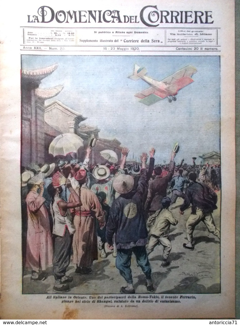 La Domenica Del Corriere 16 Maggio 1920 Bissolati Pasciani Principe Galles Hood - Other & Unclassified