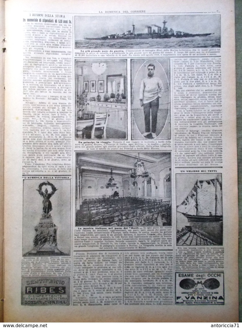 La Domenica Del Corriere 16 Maggio 1920 Bissolati Pasciani Principe Galles Hood - Other & Unclassified